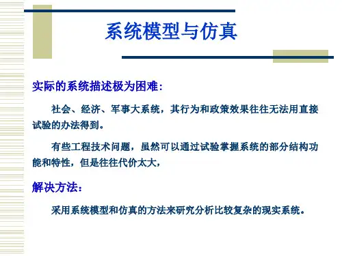 系统工程导论 第五章 系统建模与仿真 第一节系统模型