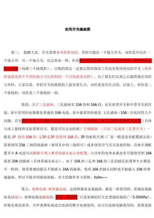 常用家庭装修开关插座图集