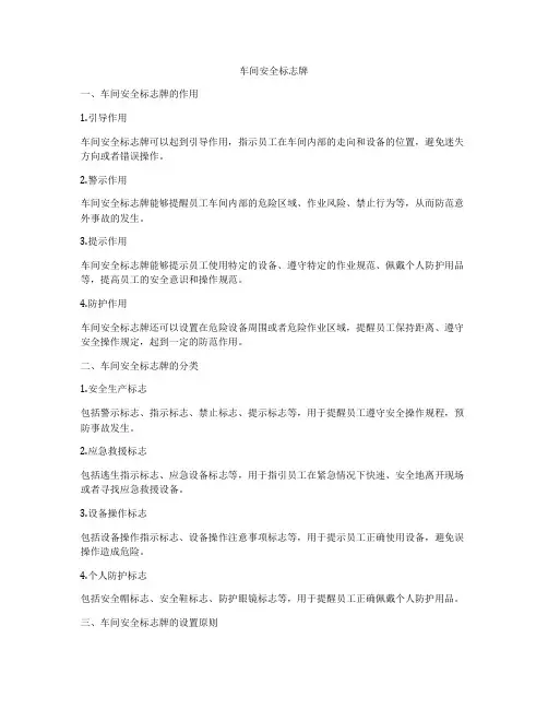 车间安全标志牌