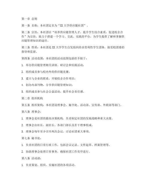 供应链社团章程模板