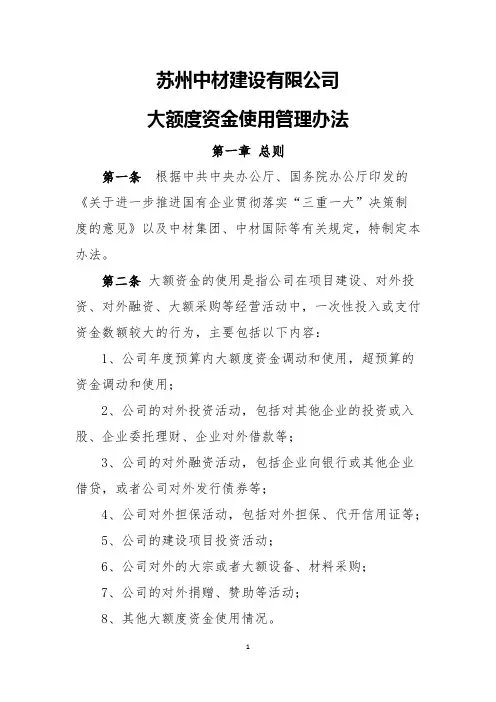 大额度资金使用管理办法