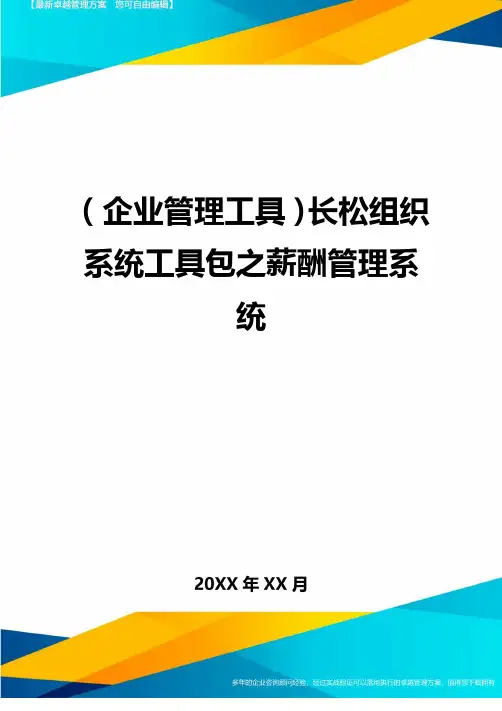 企业管理工具长松组织系统工具包之薪酬管理系统