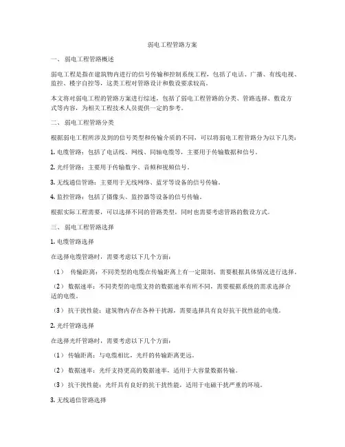 弱电工程管路方案