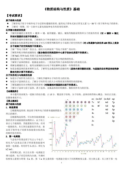 《物质结构与性质》基础