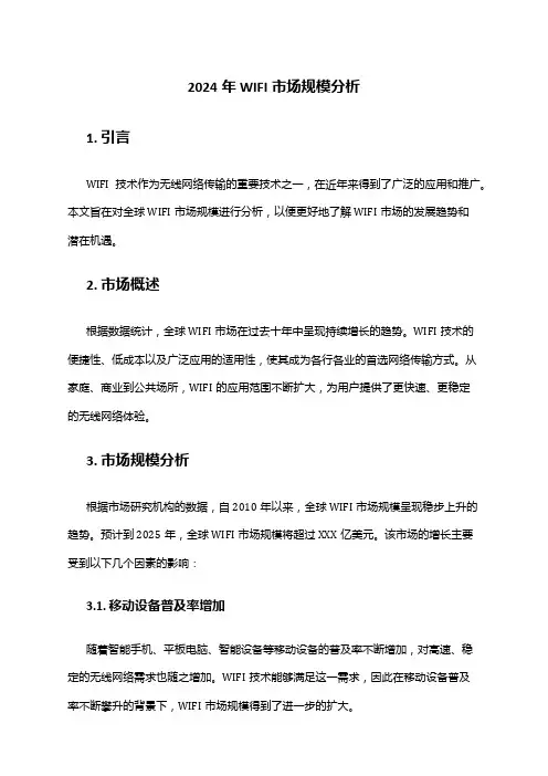 2024年WIFI市场规模分析