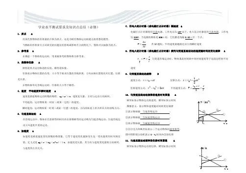 高二文科物理学业水平测试要求及知识点总结[精品文档]