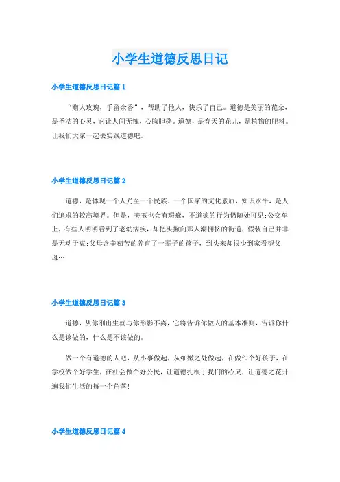 小学生道德反思日记