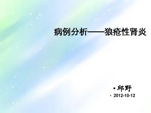 狼疮性肾炎-病例分析ppt