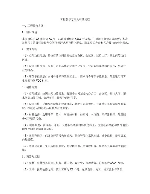工程装修方案及审批流程