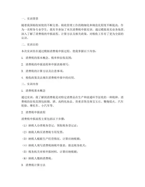 消费税申报实训报告心得