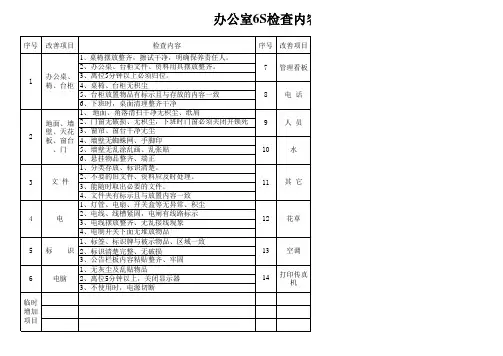 办公室6S检查表1