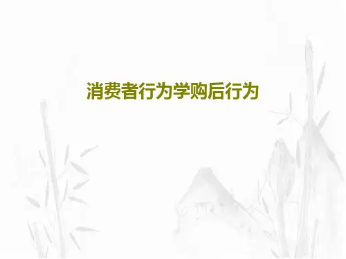 消费者行为学购后行为PPT文档共41页
