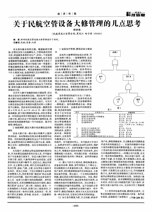 关于民航空管设备大修管理的几点思考