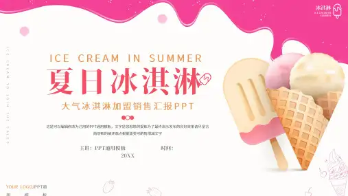 大气冰淇淋雪糕加盟销售PPT通用模板