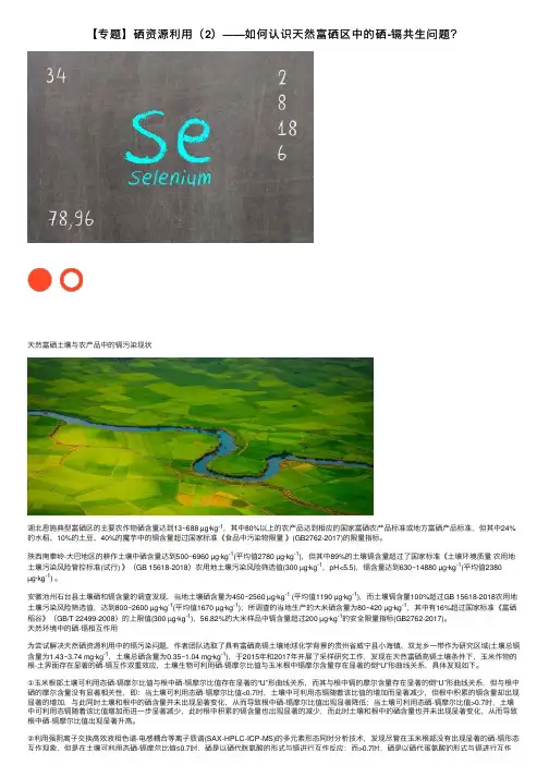 【专题】硒资源利用（2）——如何认识天然富硒区中的硒-镉共生问题？