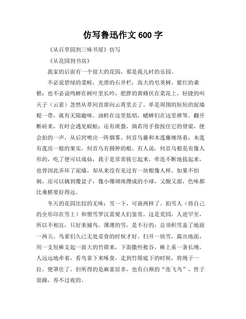 仿写鲁迅作文600字