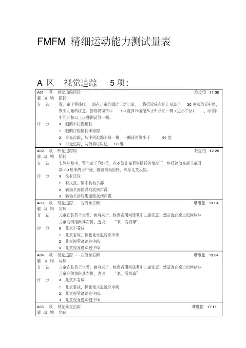 fmfm精细运动量表