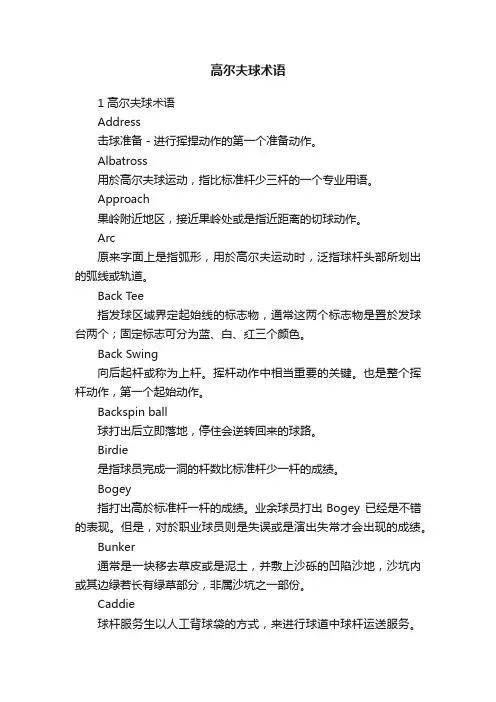 高尔夫球术语