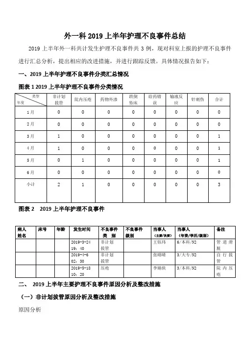 2019上半年年护理不良事件总结 -