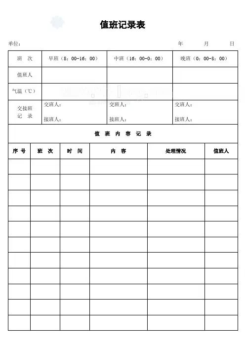 值班记录表_secret