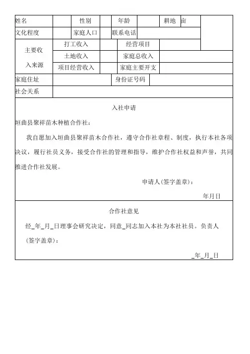 社团申请表(进群必填)2