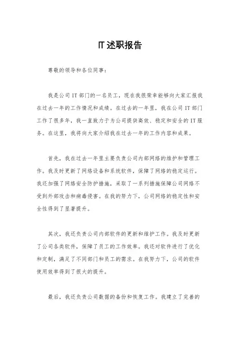 IT述职报告