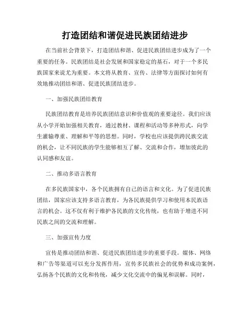 打造团结和谐促进民族团结进步