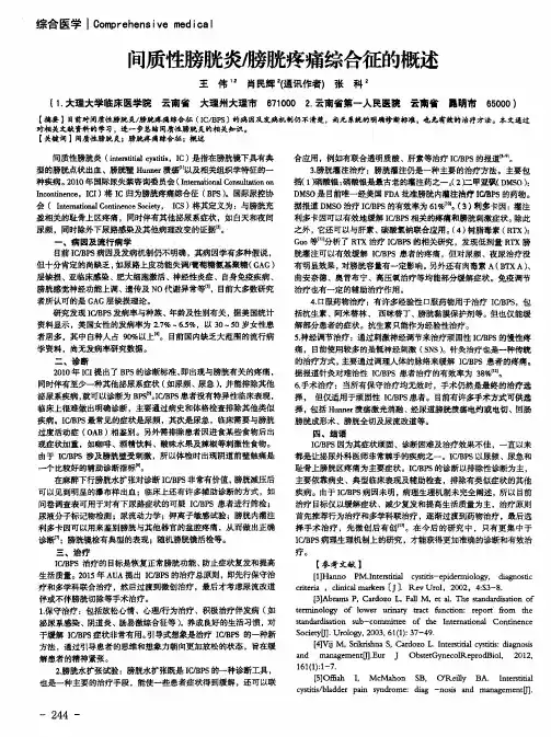 间质性膀胱炎／膀胱疼痛综合征的概述