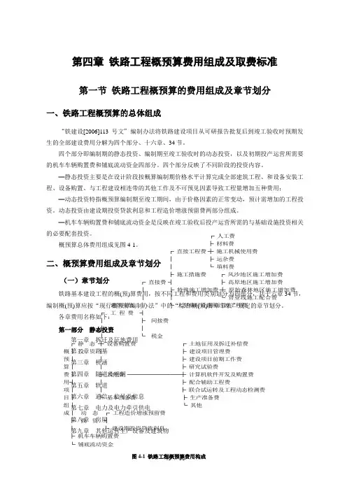 第四章 铁路工程概预算费用组成及取费标准