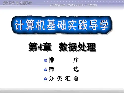 导学实验17——Excel排序、筛选、分类汇总