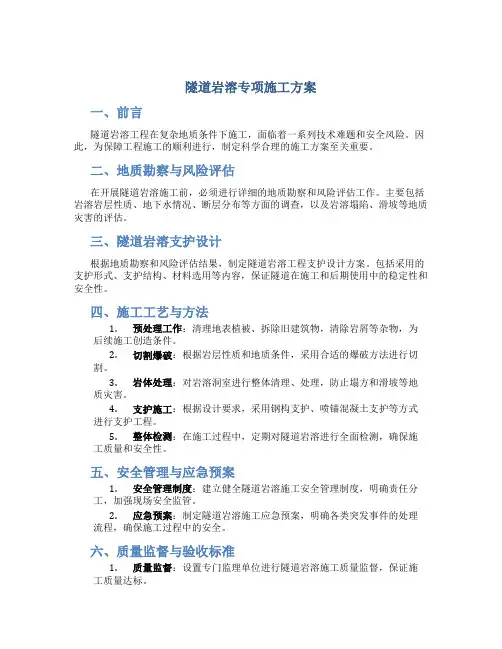 隧道岩溶专项施工方案..