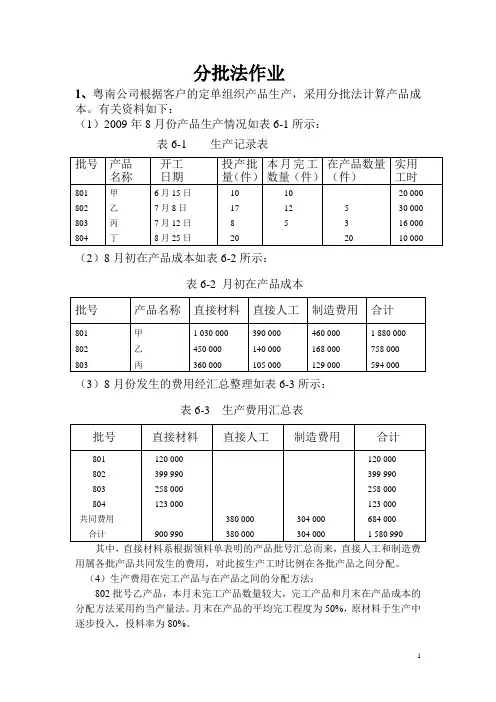 分批法答案p