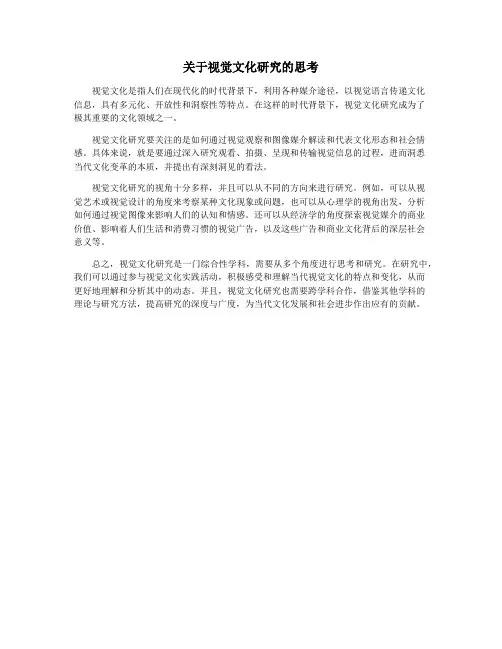 关于视觉文化研究的思考