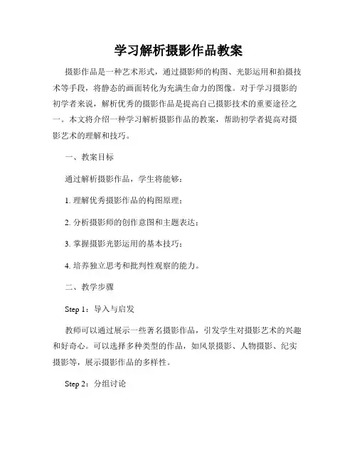 学习解析摄影作品教案