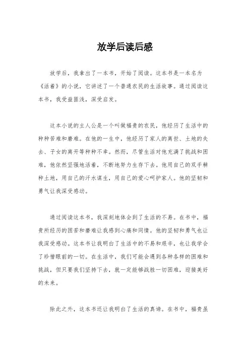放学后读后感