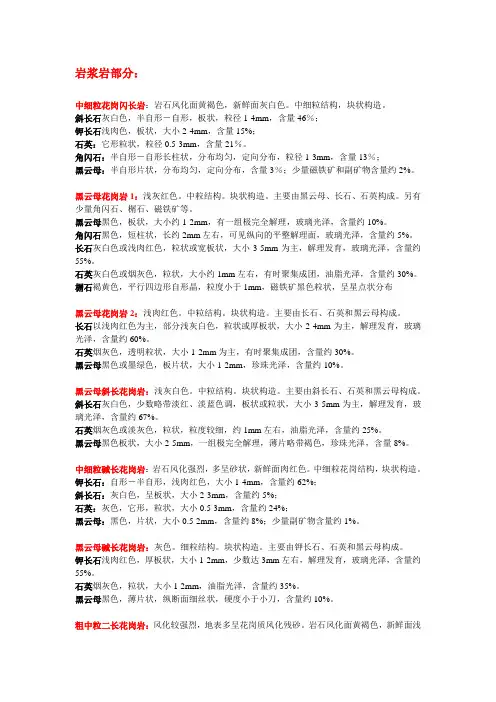 岩性描述