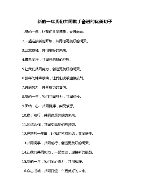 新的一年我们共同携手奋进的优美句子