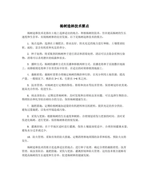 杨树造林技术要点