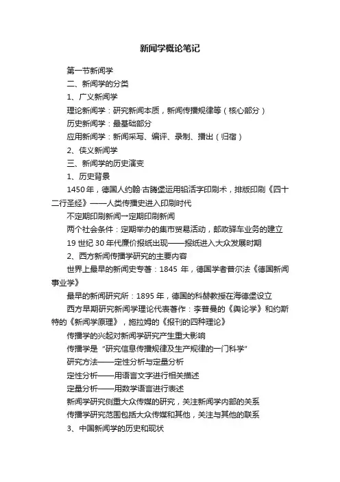 新闻学概论笔记