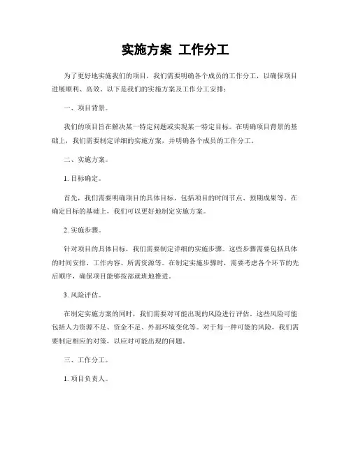 实施方案 工作分工