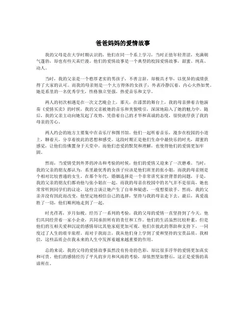 爸爸妈妈的爱情故事