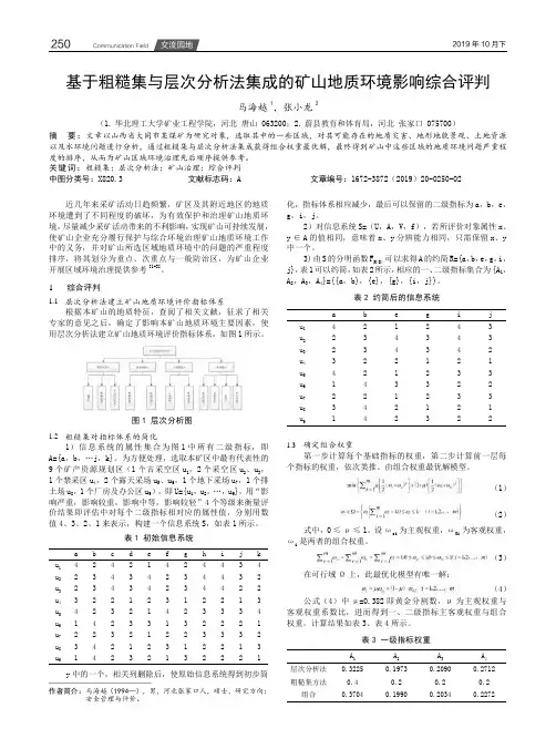 基于粗糙集与层次分析法集成的矿山地质环境影响综合评判