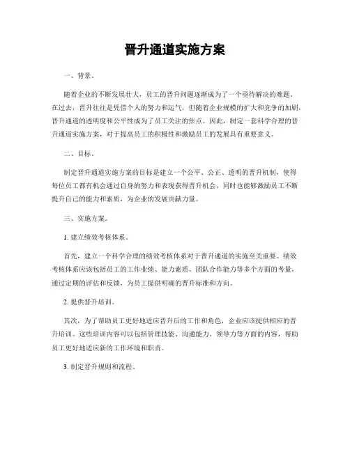 晋升通道实施方案