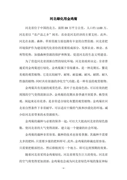 河北绿化用金鸡菊