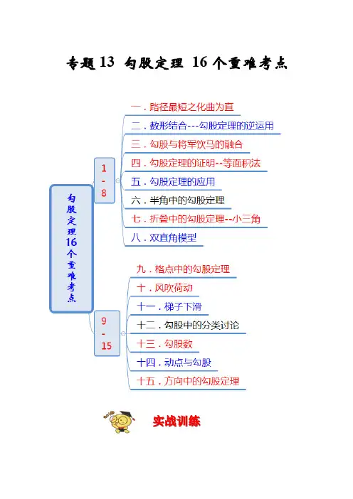 专题13 勾股定理16个重难考点(期末真题精选)(原卷版)