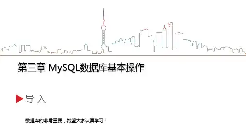 MySQL数据库基本操作 教学PPT课件