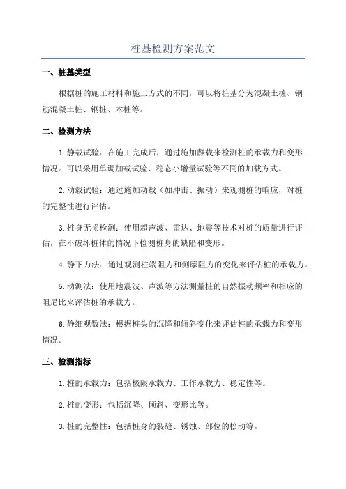 桩基检测方案范文