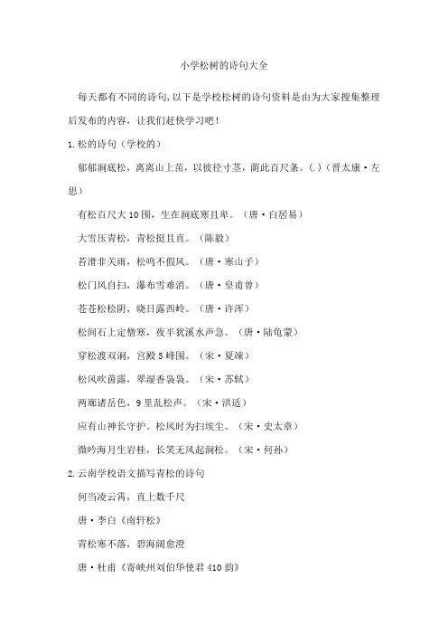 小学松树的诗句