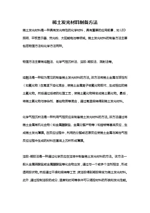 稀土发光材料制备方法