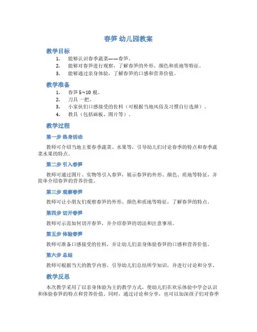 春笋 幼儿园教案